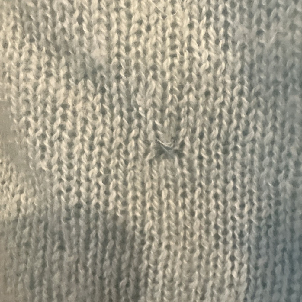 Jumper 1234 V-Neck 100% Cashmere Sweater Size Small Pale Blue | Navy Trim READ - Picture 5 of 7